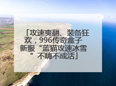 攻速爽翻、装备狂欢，996传奇盒子新服“蓝猫攻速冰雪”不嗨不成活